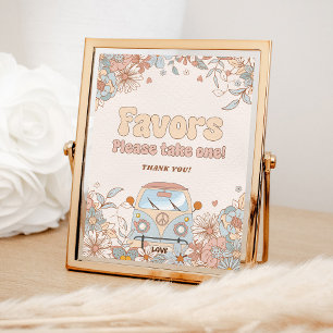 Floral Groovy Retro Hippie Gastgeschenke Poster