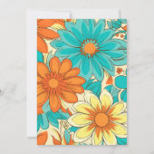 Floral Groovy Retro Wedding Save The Date (Rückseite)