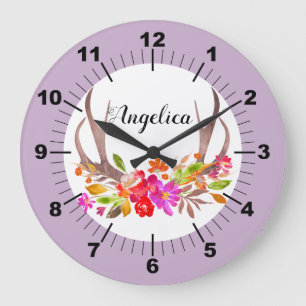 floral große wanduhr