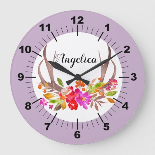 floral große wanduhr (Vorderseite)