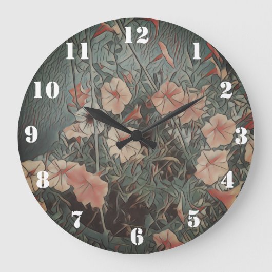floral große wanduhr (Vorderseite)