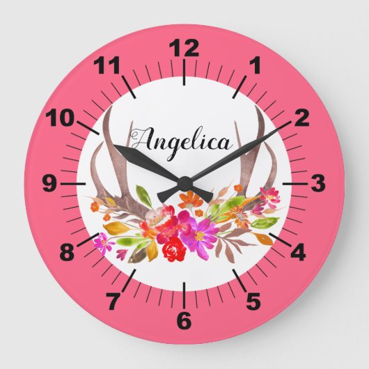 floral große wanduhr (Vorderseite)