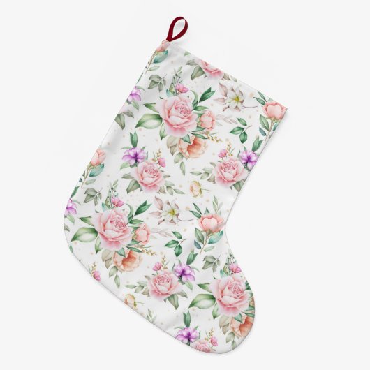 floral großer weihnachtsstrumpf (Vorderansicht (hängend))