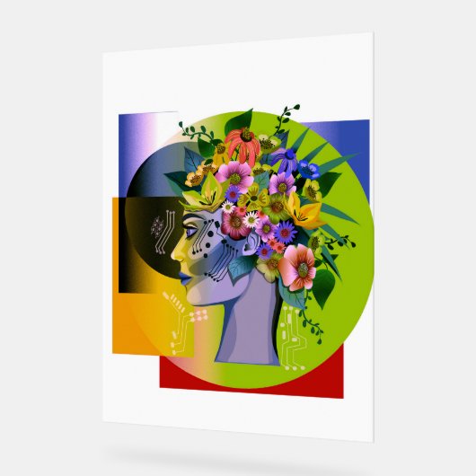 Floral - grün acrylschild (Winkel)