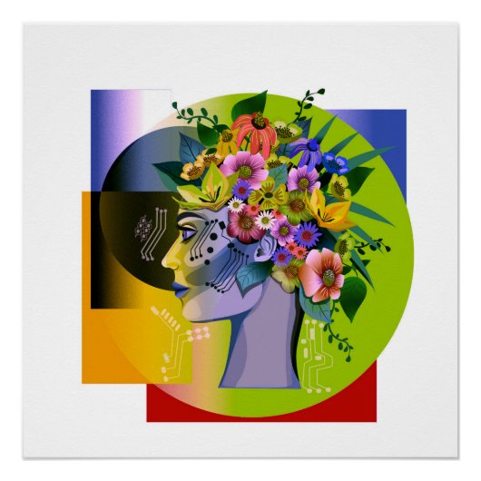 Floral - grün poster (Vorderseite)