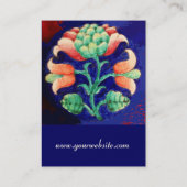 FLORAL, grün, rot-orange Visitenkarte (Rückseite)