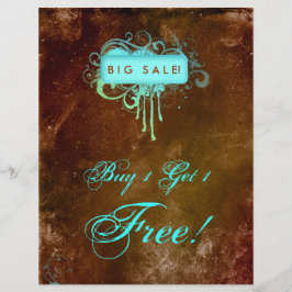 Floral Grunge Flyer Salon Wellness-Center Blue Bro