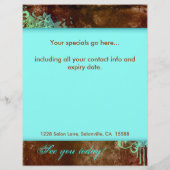 Floral Grunge Flyer Salon Wellness-Center Blue Bro (Hinten)