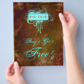 Floral Grunge Flyer Salon Wellness-Center Blue Bro (Hand)