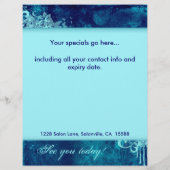 Floral Grunge Flyer Salon Wellness-Center Blue Den (Hinten)