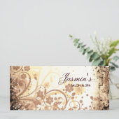 Floral Grunge Rack Card (Stehend Vorderseite)