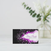 Floral Grunge-Visitenkarte Visitenkarte (Stehend Vorderseite)