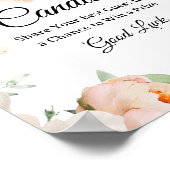 Floral Guess How Many Candies Game Sign Poster (Ecke)