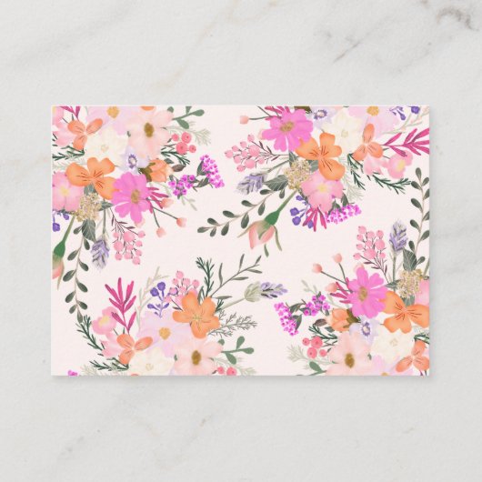 Floral Guess Wie viele Kisses Brautparty Game Begleitkarte (Rückseite)