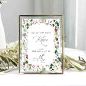 Floral Guess Wie viele Kisses Brautparty Game Poster