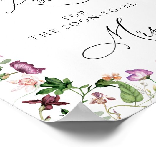 Floral Guess Wie viele Kisses Brautparty Game Poster (Ecke)