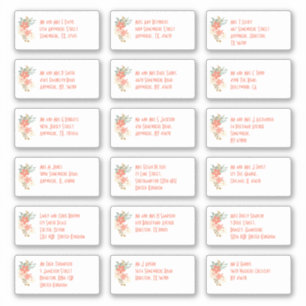 Floral Guest Individual Names Adressen Versand Aufkleber