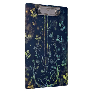 Floral Guitar Clipboard Klemmbrett