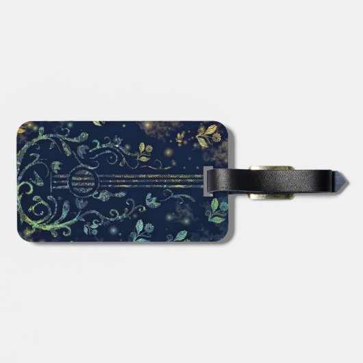 Floral Guitar Gepäckstück Gepäckanhänger (Rückseite horizontal)