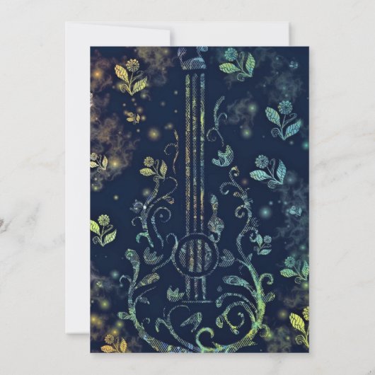 Floral Guitar Happy Birthday Card (Rückseite)