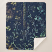 Floral Guitar Sherpa Blanket Sherpadecke (Vorderseite)