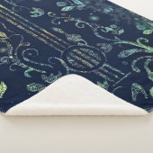 Floral Guitar Sherpa Blanket Sherpadecke (3/4)