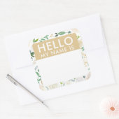 Floral Hallo mein Name ist Aufkleber (Umschlag)