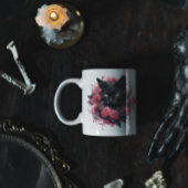 Floral Halloween Black Cat Kaffeetasse