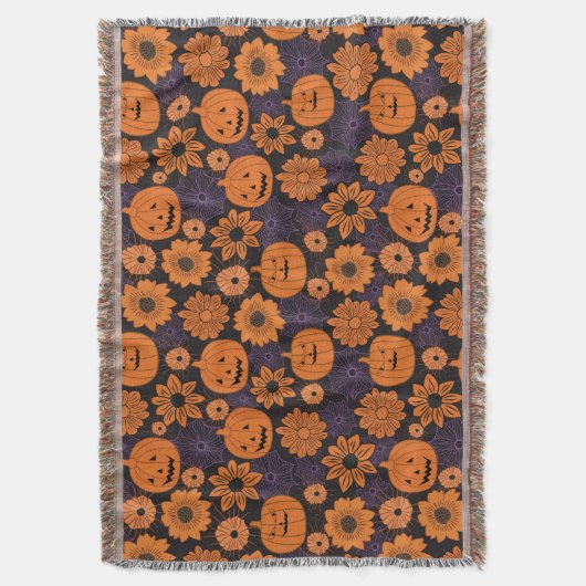 Floral Halloween Decke (Vorderseite Vertikal)