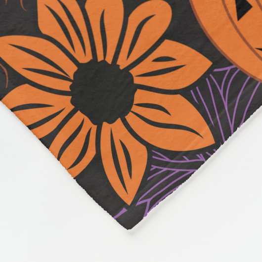 Floral Halloween Fleecedecke (Ecke)