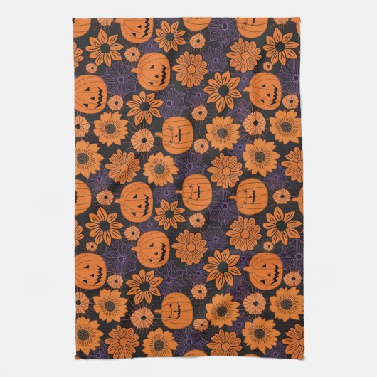 Floral Halloween Geschirrtuch (Vertikal)