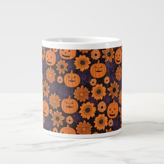 Floral Halloween Jumbo-Tasse (Vorderseite)