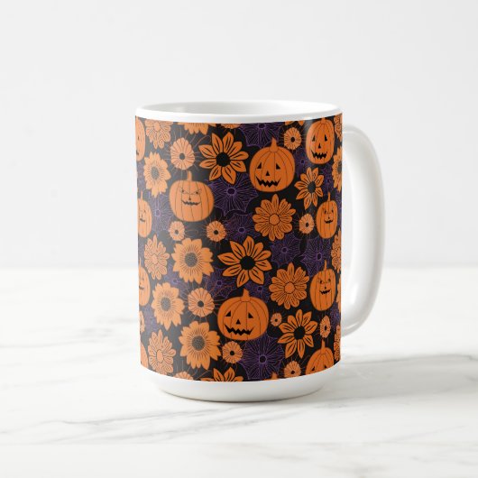 Floral Halloween Kaffeetasse (VorderseiteRechts)