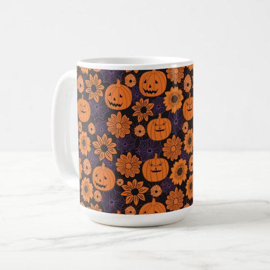 Floral Halloween Kaffeetasse (Vorderseite Links)