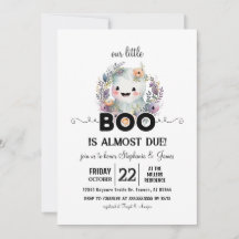 Floral Halloween Little Boo Baby Shower Einladung
