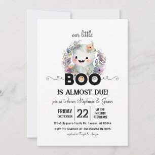 Floral Halloween Little Boo Baby Shower Einladung