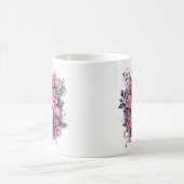Floral Halloween Pink Pumpkin Kaffeetasse (Mittel)