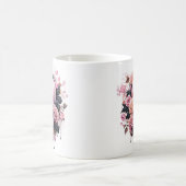 Floral Halloween Pink Pumpkin Kaffeetasse (Mittel)
