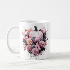 Floral Halloween Pink Pumpkin Kaffeetasse