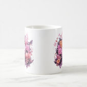 Floral Halloween Pink Pumpkin Kaffeetasse (Mittel)
