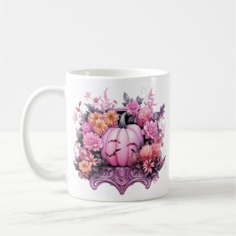 Floral Halloween Pink Pumpkin Kaffeetasse