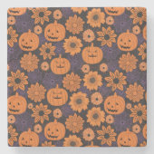 Floral Halloween Steinuntersetzer (Vorderseite)