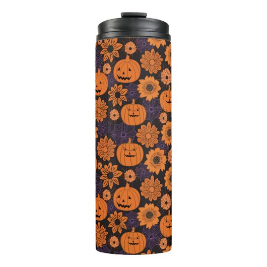Floral Halloween Thermosbecher (Vorderseite)