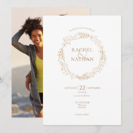 Floral Halo Laurel Garland Foto Hochzeit Einladung