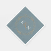 Floral Halo Laurel Garland Monogram Serviette (Ecke)