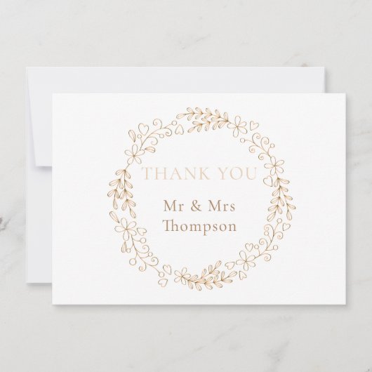Floral Halo Laurel Garland Wedding Danke (Vorderseite)