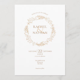 Floral Halo Laurel Garland Wedding Einladung