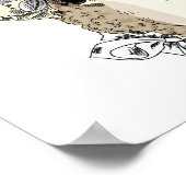 Floral Halo Sheep Poster (Ecke)