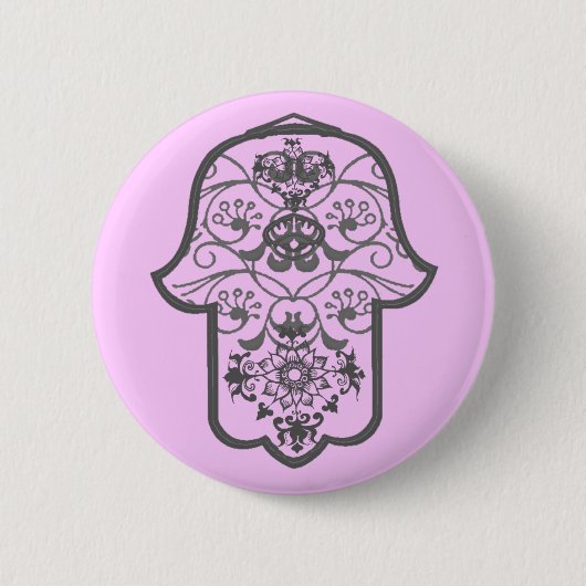 Floral Hamsa Button (Vorderseite)