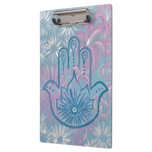 Floral Hamsa Clipboard Klemmbrett (Links)